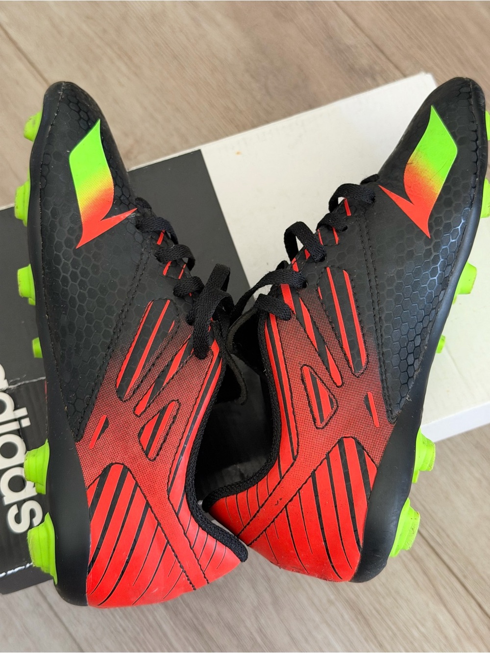 Adidas Messi 15.4 Soccer Cleats Shoes Black Red Neon Green Youth US 2